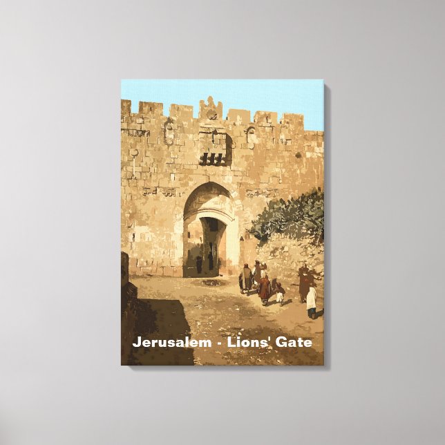 Impressão Em Tela Jerusalém - Porta dos Leões (Frente)