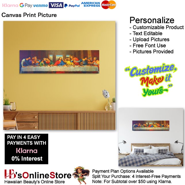 Impressão Em Tela Jesus, a última tela superior imprime imagem (Jesus The Last Supper Twelve Apostles Canvas Print Picture.)