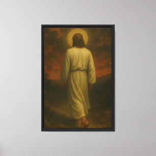 Impressão Em Tela Jesus andando em direção à luz