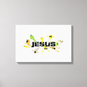 Impressão Em Tela Jesus Assustador (preto)
