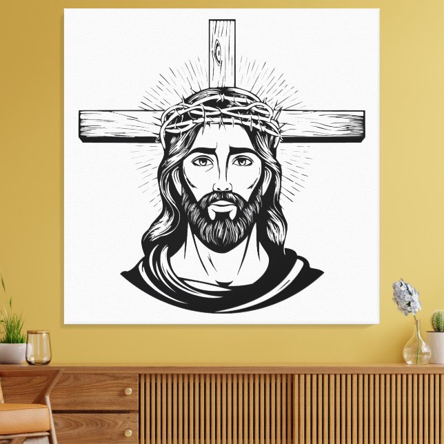 Impressão Em Tela Jesus Cristo (Insitu(Sala de estar))