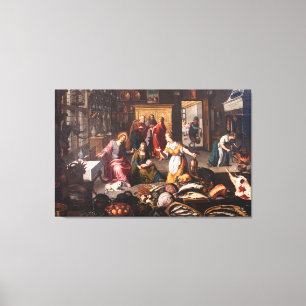 Impressão Em Tela Jesus Cristo com Martha e Mary - Joos Goemaere