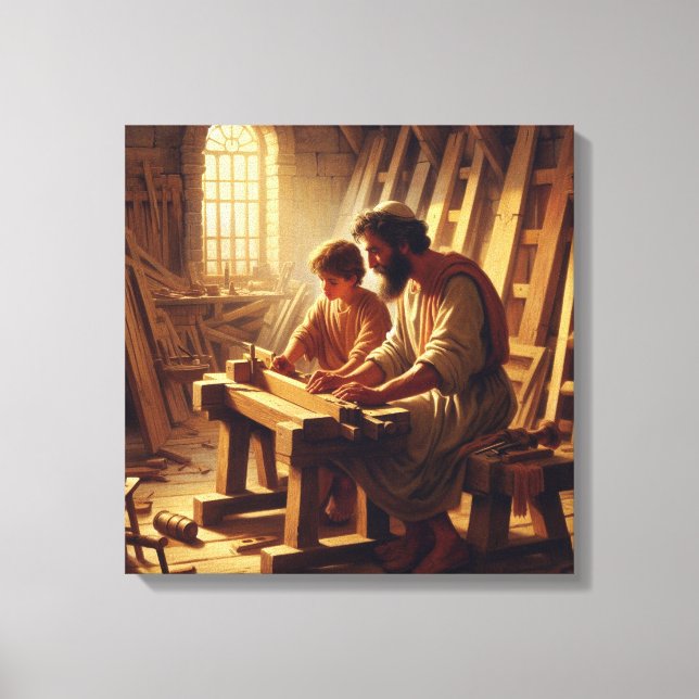 Impressão Em Tela Jesus e José 2 (Frente)