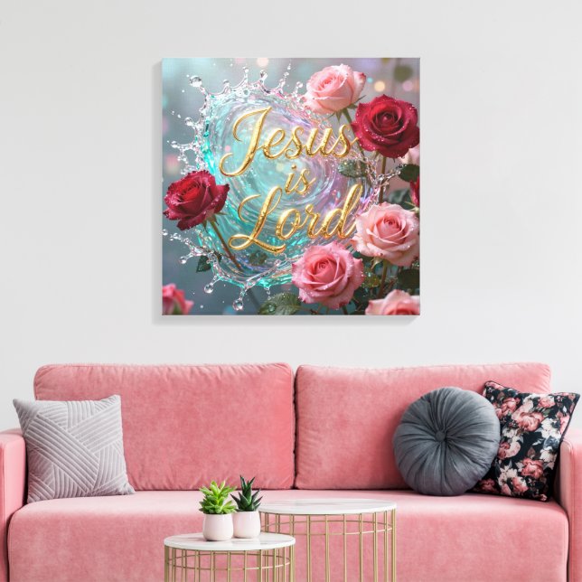 Impressão Em Tela Jesus é Senhor (Insitu(Sala de estar))