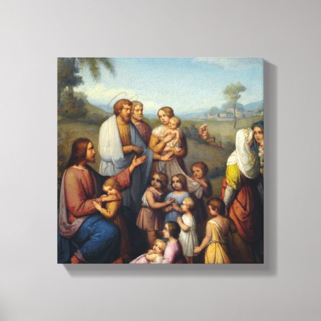 Impressão Em Tela Jesus entre as Crianças Religiosas (Frente)
