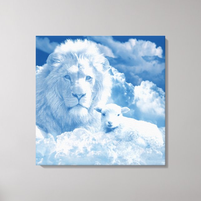 IMPRESSÃO EM TELA JESUS O LAMB E JESUS O LÍON (Frente)