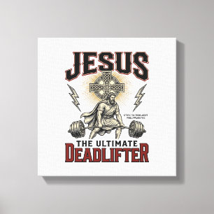 Impressão Em Tela Jesus O Levantador de Peso Definitivo Camisa Crist