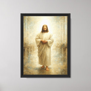 Impressão Em Tela Jesus Pacífico na Arte Sagrada da Luz