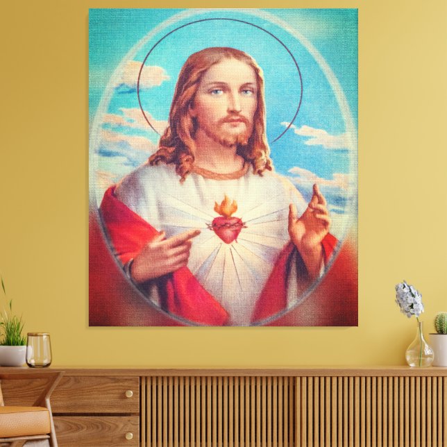 Impressão Em Tela Jesus Prayer wall tapestry (Insitu(Sala de estar))