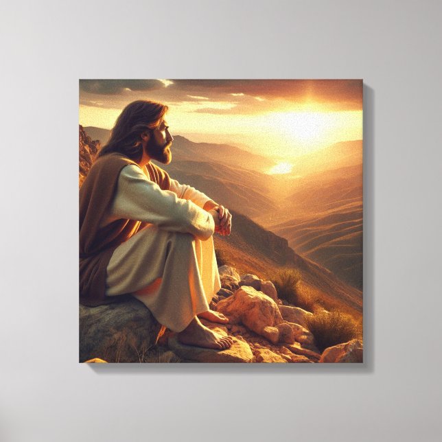 Impressão Em Tela Jesus prece na montanha 2 (Frente)