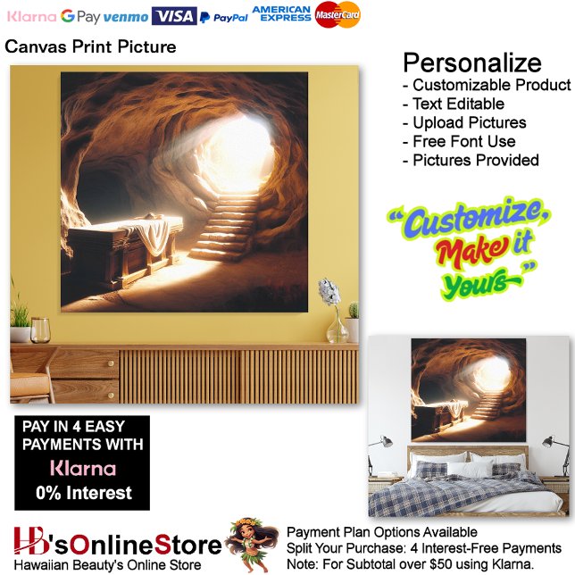 Impressão Em Tela Jesus ressurreição Versão 1 Tela Imprimir Imagem (Jesus Resurrection Risen Biblical Canvas Print Picture 1.)