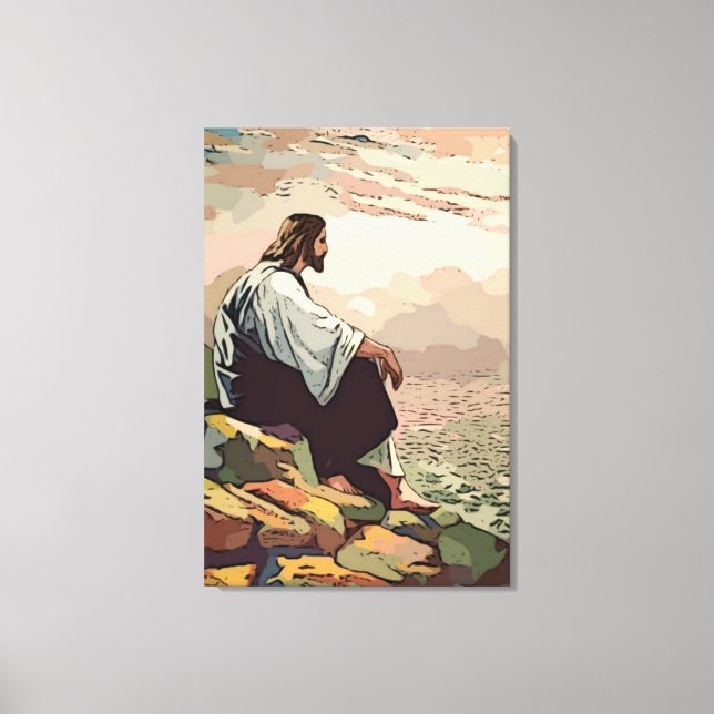 Impressão Em Tela Jesus rezando por Jerusalém (Frente)