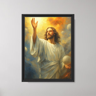 Impressão Em Tela Jesus Segurando a Luz da Criação