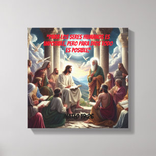Impressão Em Tela Jesús y los Discípulos: Mateo 19:26