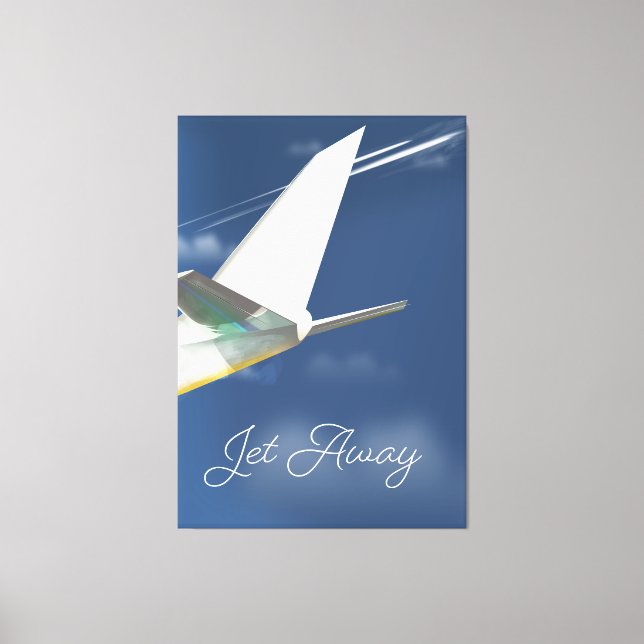 Impressão Em Tela Jet Away poster de viagens. (Frente)