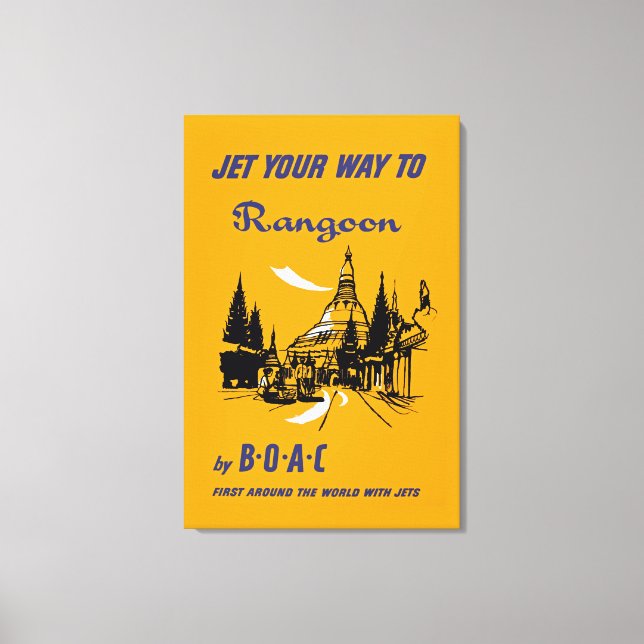 Impressão Em Tela Jet Your Way to Rangoon - M (Frente)
