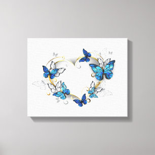 Impressão Em Tela Jewelry Heart with Butterflies Morpho