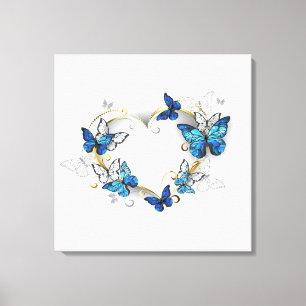 Impressão Em Tela Jewelry Heart with Butterflies Morpho