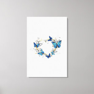 Impressão Em Tela Jewelry Heart with Butterflies Morpho
