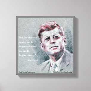 Impressão Em Tela JFK & Citação