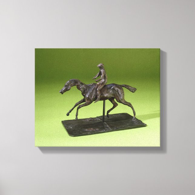 Impressão Em Tela Jockey em um Cavalo (bronze) (Frente)