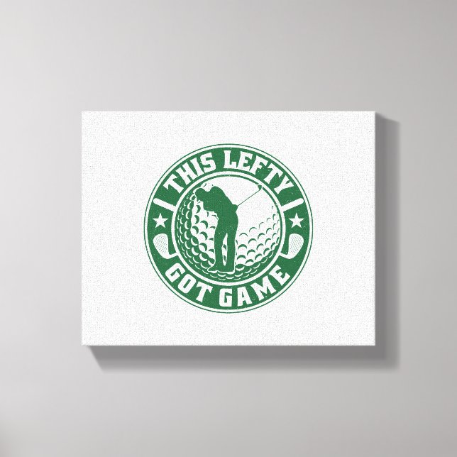 Impressão Em Tela Jogador de Golfe Engraçado à Esquerda (Frente)