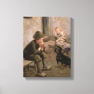 Impressão Em Tela Jogador de Orgão da Boca