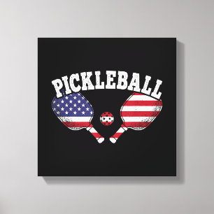 Impressão Em Tela Jogador de Pickleball da Bandeira dos EUA Amor por