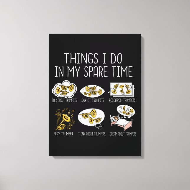 Impressão Em Tela Jogador de Trompete Engraçado Gift Jazz Music Men  (Frente)