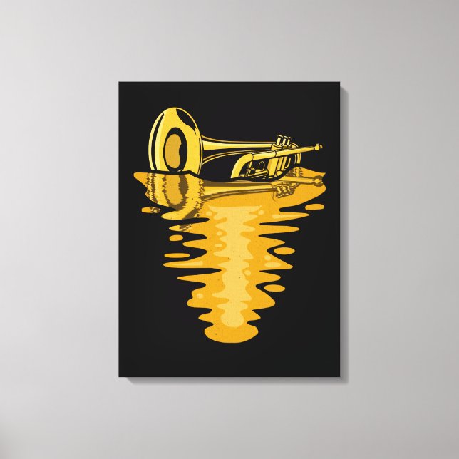 Impressão Em Tela Jogador de Trompete Musical Marchando Banda Trumpe (Frente)