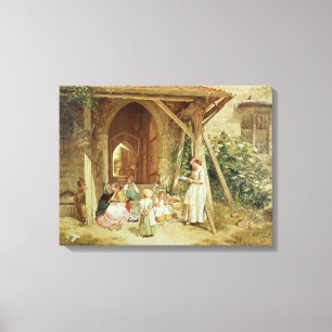 Impressão Em Tela Jogando em escolas, 1857 (óleo no painel)