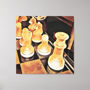 Impressão Em Tela Jogo de xadrez Abstrato