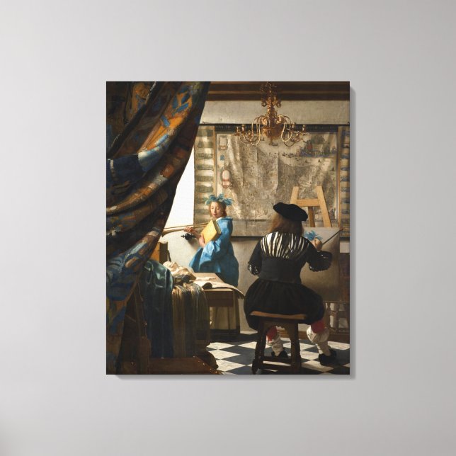 Impressão Em Tela Johannes Vermeer - A Alegoria da Pintura (Frente)