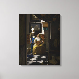 Impressão Em Tela Johannes Vermeer - A Carta de Amor