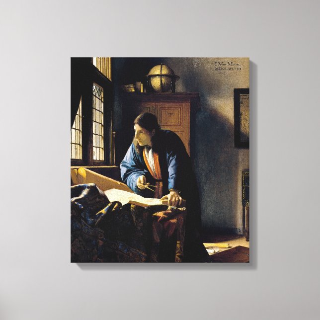 Impressão Em Tela Johannes Vermeer - A Geógrafa (Frente)
