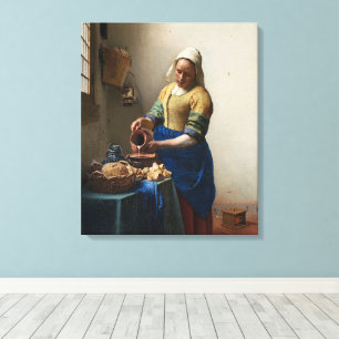 Impressão Em Tela Johannes Vermeer, A Milkmaid