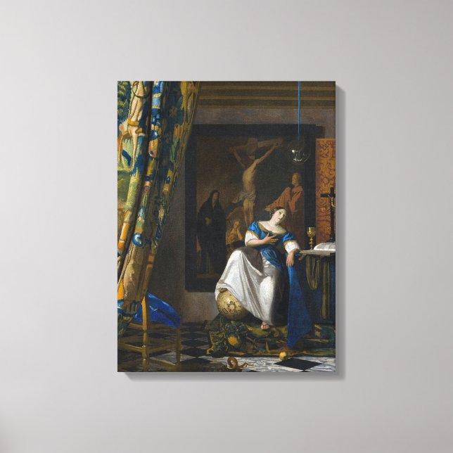 Impressão Em Tela Johannes Vermeer - Alegoria de fé (Frente)