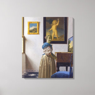 Impressão Em Tela Johannes Vermeer - Dama de Pé ao Virginal