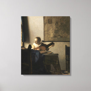 Impressão Em Tela Johannes Vermeer - Jovem Mulher com um Alaúde