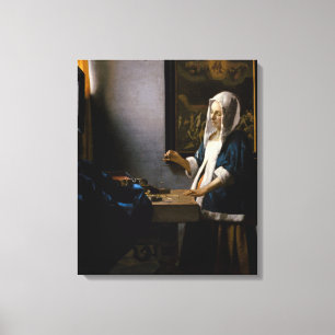 Impressão Em Tela Johannes Vermeer - Mulher com uma Balança