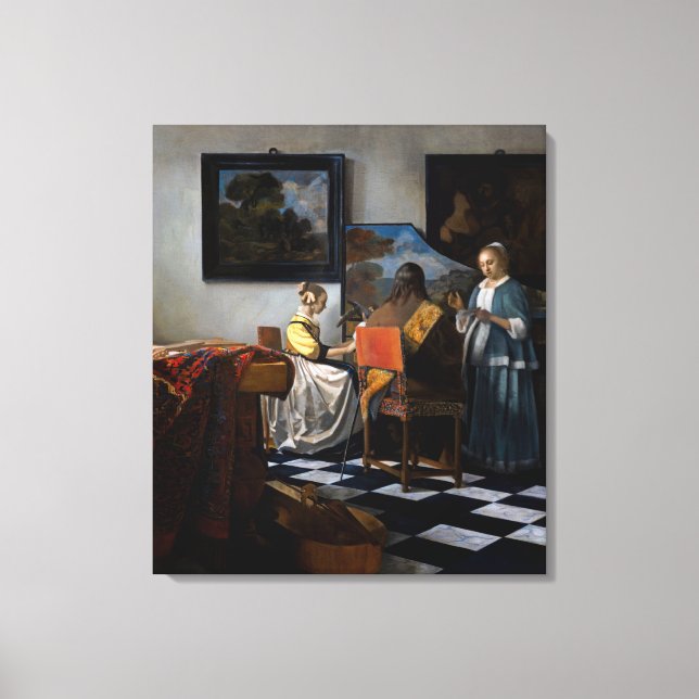 Impressão Em Tela Johannes Vermeer - O concerto (Frente)
