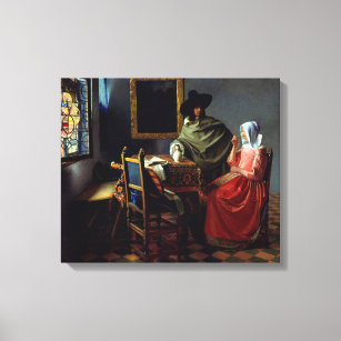 Impressão Em Tela Johannes Vermeer - O Vidro do Vinho
