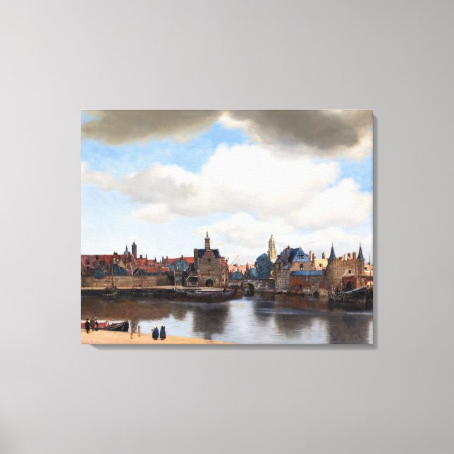 Impressão Em Tela Johannes Vermeer - Visão de Delft (Frente)