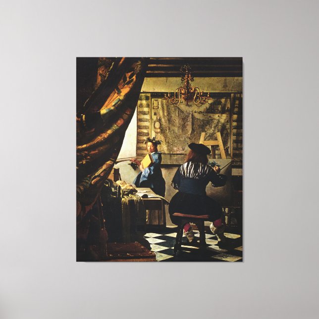 Impressão Em Tela Johannes Vermeer's A Arte da Pintura por volta de  (Frente)