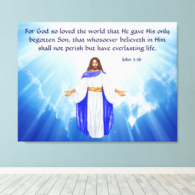 Impressão Em Tela John 3:16 (Insitu(piso de madeira))