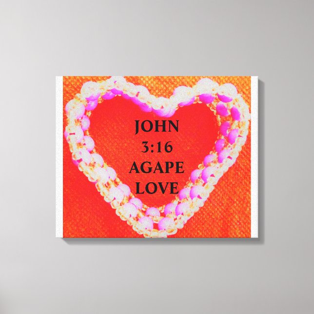 IMPRESSÃO EM TELA JOHN 3:16. AMOR AGAPE (Frente)