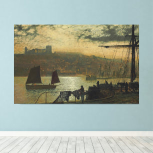 Impressão Em Tela John Atkinson Grimshaw - Abadia e Igreja de Whitby