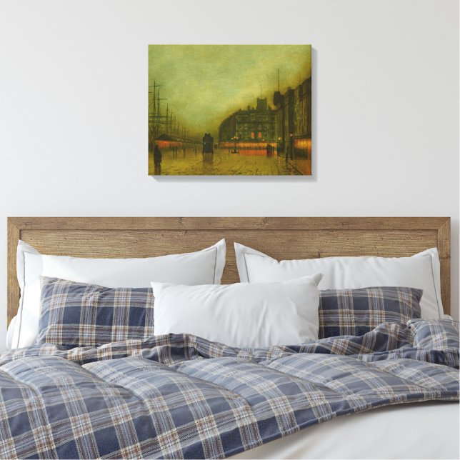 Impressão Em Tela John Atkinson Grimshaw - Docas de Liverpool  (Insitu(Quarto))