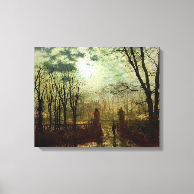 Impressão Em Tela John Atkinson Grimshaw Na Porta Do Parque (Frente)