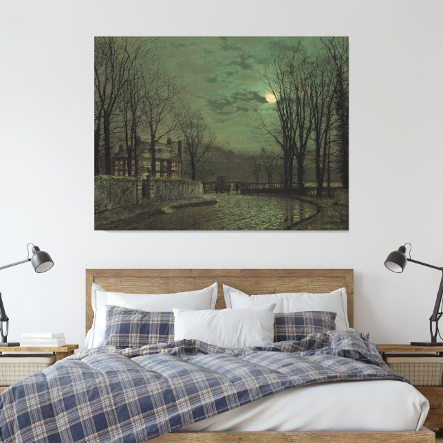 Impressão Em Tela John Atkinson Grimshaw - November Moonlight  (Insitu(Quarto))